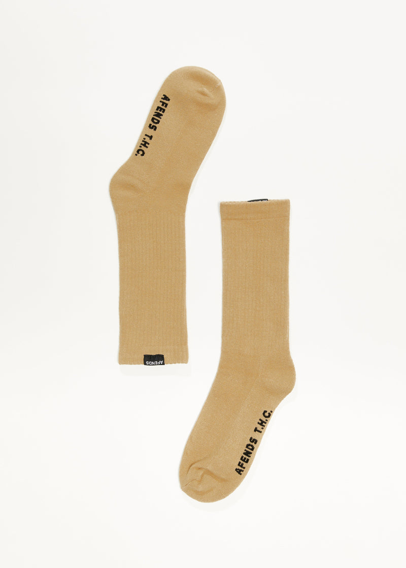 AFENDS Mens Everyday - Hemp Socks One Pack - Taupe