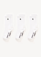 AFENDS Mens Flame - Socks Three Pack - White - Afends mens flame   socks three pack   white