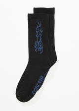 AFENDS Mens Scorched - Socks One Pack - Black - Afends mens scorched   socks one pack   black   sustainable clothing   streetwear