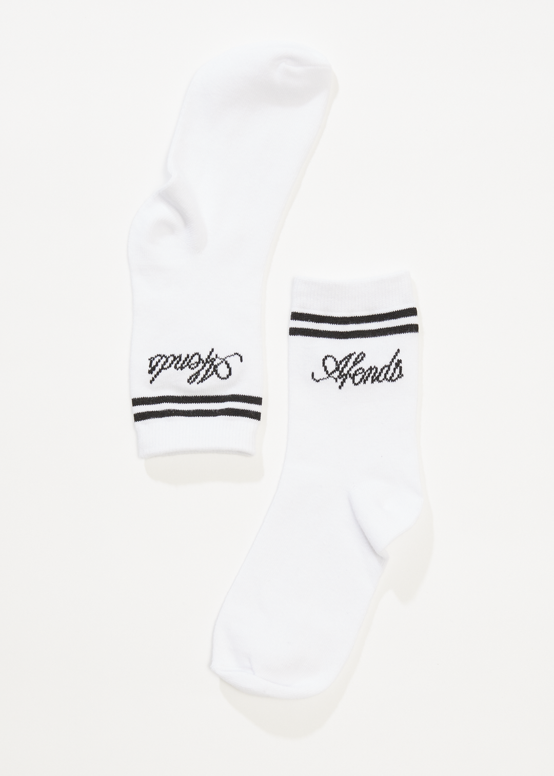 AFENDS Womens Notice - Socks Two Pack - White / Black - Sustainable Clothing - Streetwear