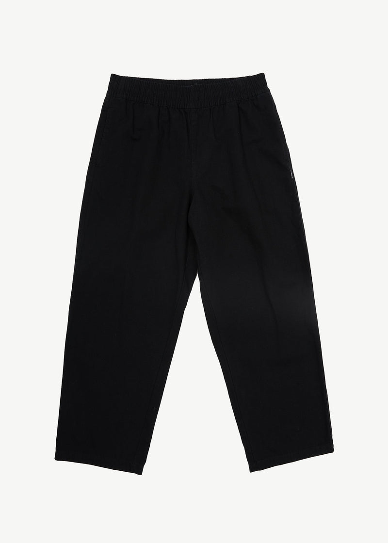 AFENDS Mens Ninety Eights - Recycled Elastic Waist Pant - Black