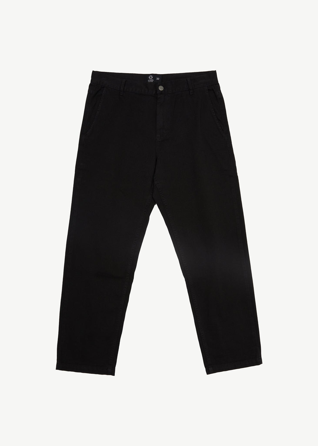 AFENDS Mens Ninety Twos - Recycled Chino Pant - Black - Sustainable Clothing - Streetwear