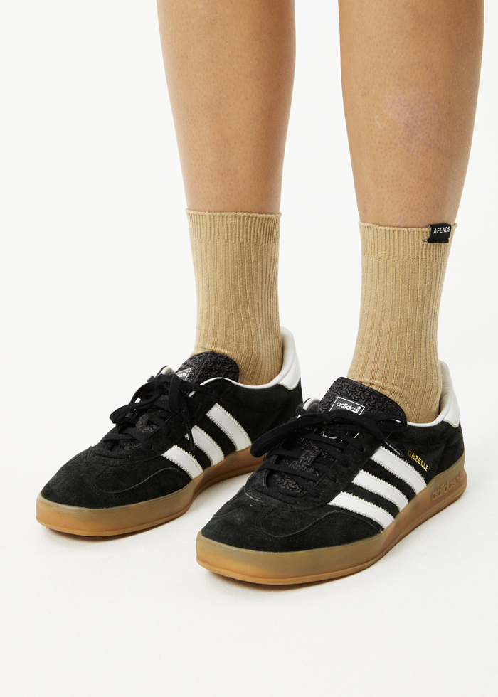 Afends Unisex The Essential - Hemp Ribbed Crew Socks - Tan - Sustainable Clothing - Streetwear
