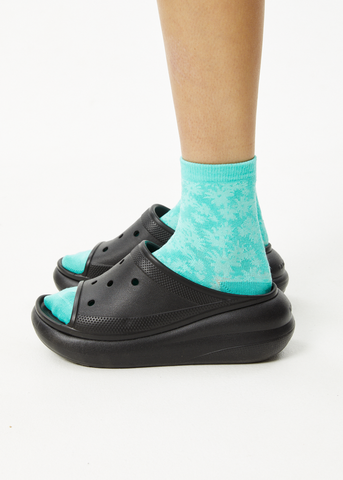 Afends Unisex Benny - Hemp Crew Socks - Jade Daisy - Sustainable Clothing - Streetwear