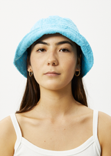 Afends Unisex Moon - Hemp Terry Bucket Hat - Blue Daisy - Afends unisex moon   hemp terry bucket hat   blue daisy   sustainable clothing   streetwear