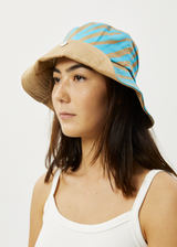 Afends Unisex Adi - Hemp Wide Brim Bucket Hat - Blue Stripe - Afends unisex adi   hemp wide brim bucket hat   blue stripe   sustainable clothing   streetwear