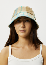 Afends Unisex Millie - Hemp Reverse Fleece Bucket Hat - Tan Check - Afends unisex millie   hemp reverse fleece bucket hat   tan check   sustainable clothing   streetwear