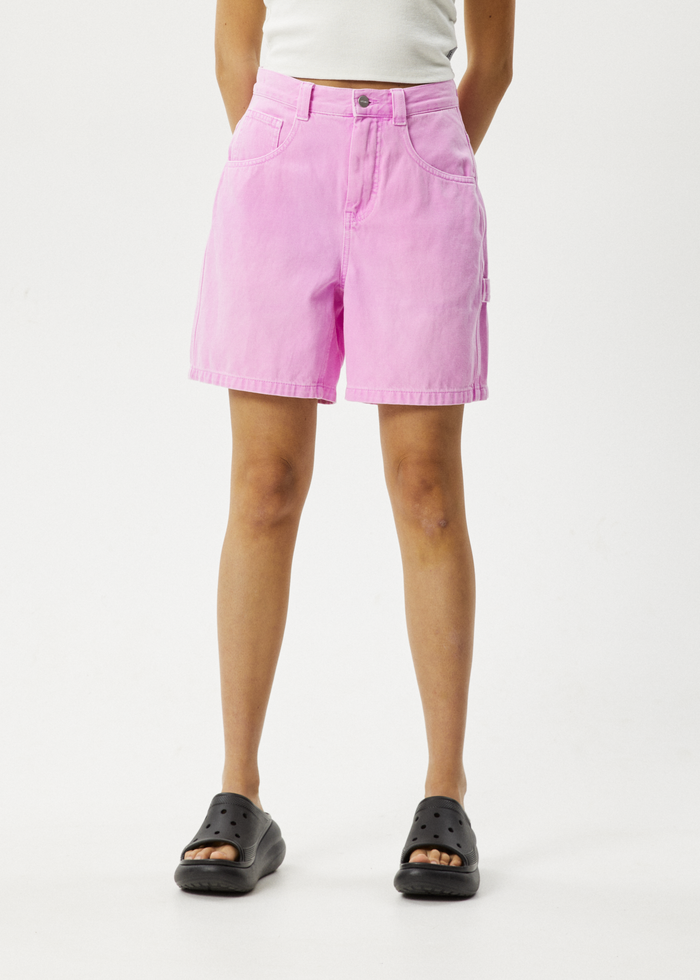 Afends Womens Emilie - Denim Carpenter Shorts - Faded Candy - Sustainable Clothing - Streetwear