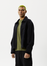 AFENDS Mens Oracle - Hemp Workwear Jacket - Black - Afends mens oracle   hemp workwear jacket   black   sustainable clothing   streetwear