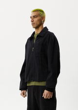 AFENDS Mens Oracle - Hemp Workwear Jacket - Black - Afends mens oracle   hemp workwear jacket   black   sustainable clothing   streetwear