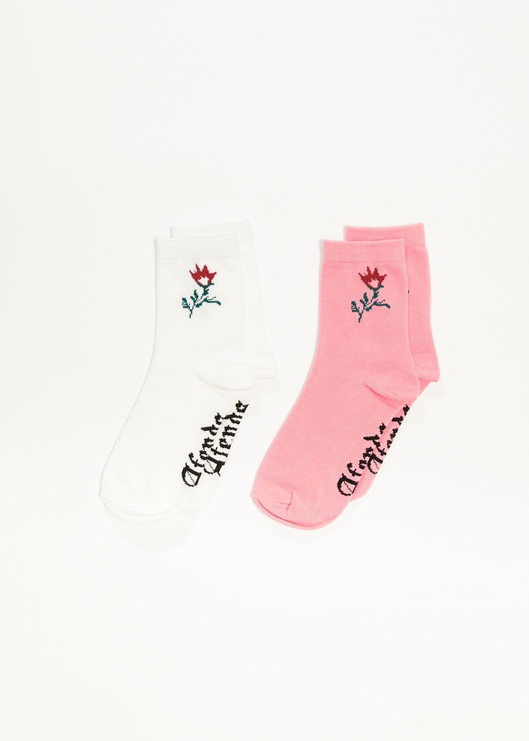 AFENDS Womens The Rose - Recycled Socks Two Pack - Pink - Sustainable Clothing - Streetwear