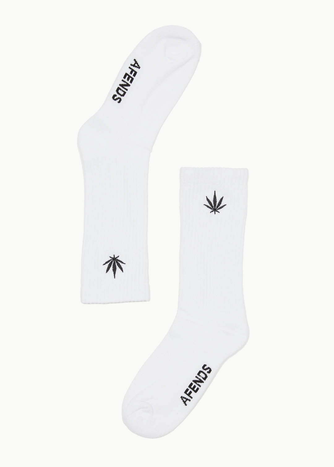 AFENDS Mens Happy - Socks One Pack - White - Sustainable Clothing - Streetwear