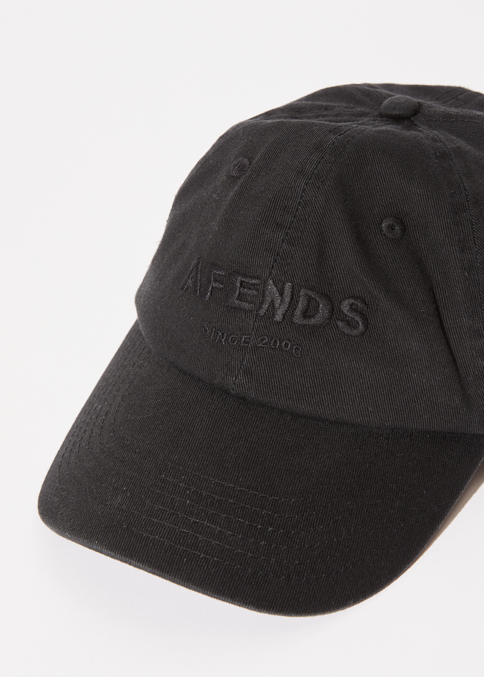 Afends Mens Questions -  Six Panel Cap - Washed Black - Sustainable Clothing - Streetwear