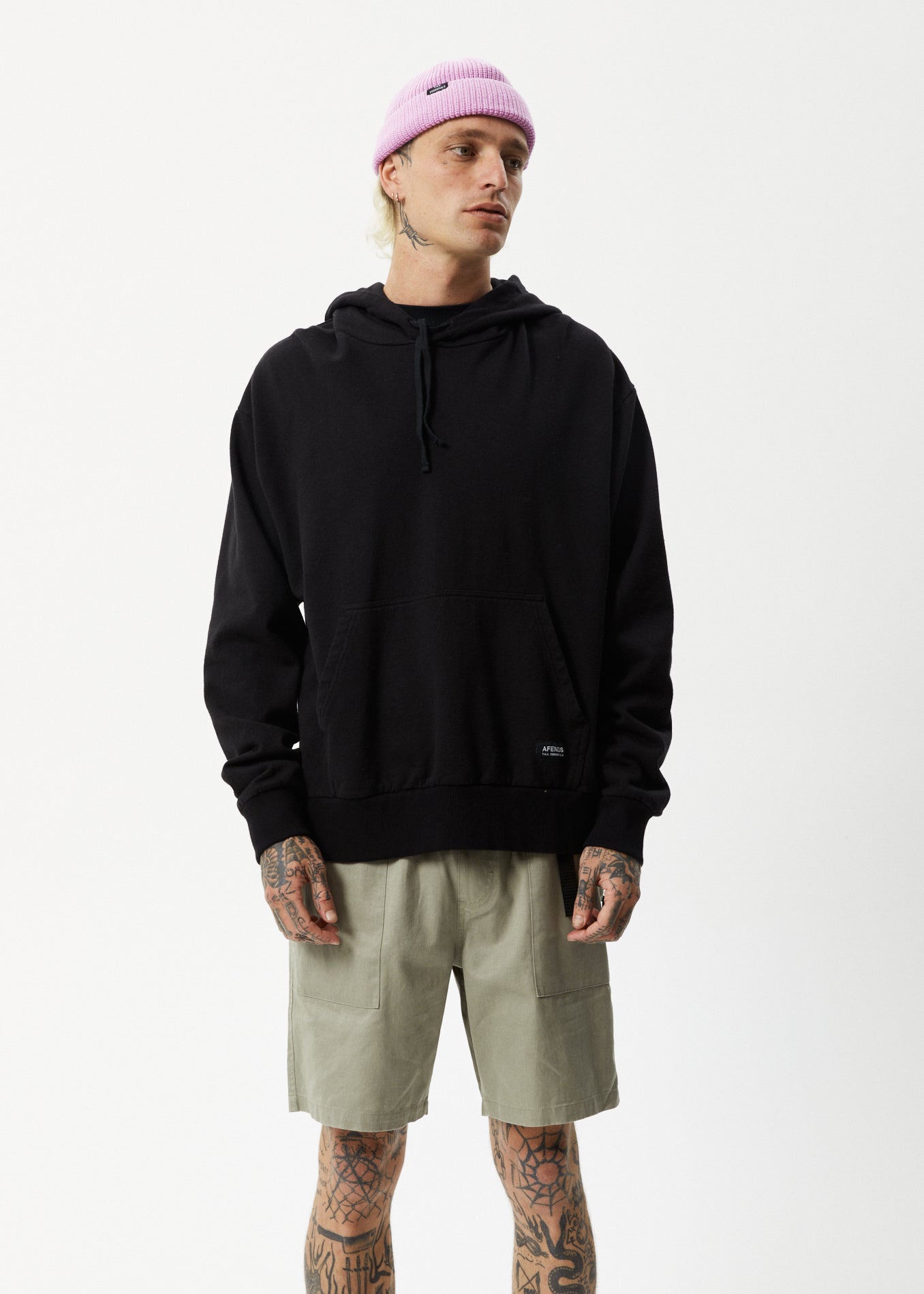 Allday Men s Hemp Hoodie Black Afends Europe