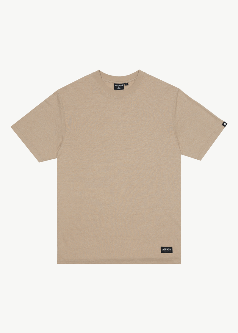 AFENDS Mens Classic - Hemp Retro T-Shirt - Taupe