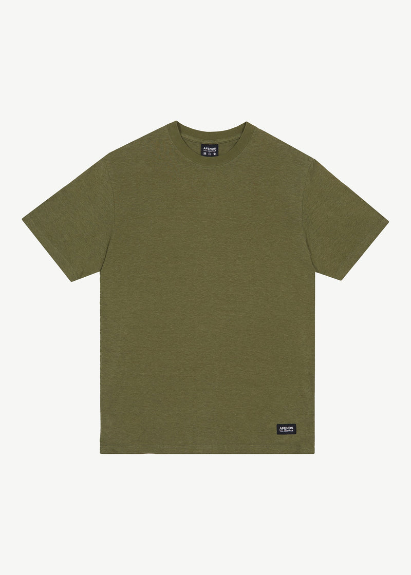 AFENDS Mens Classic - Hemp Retro T-Shirt - Military