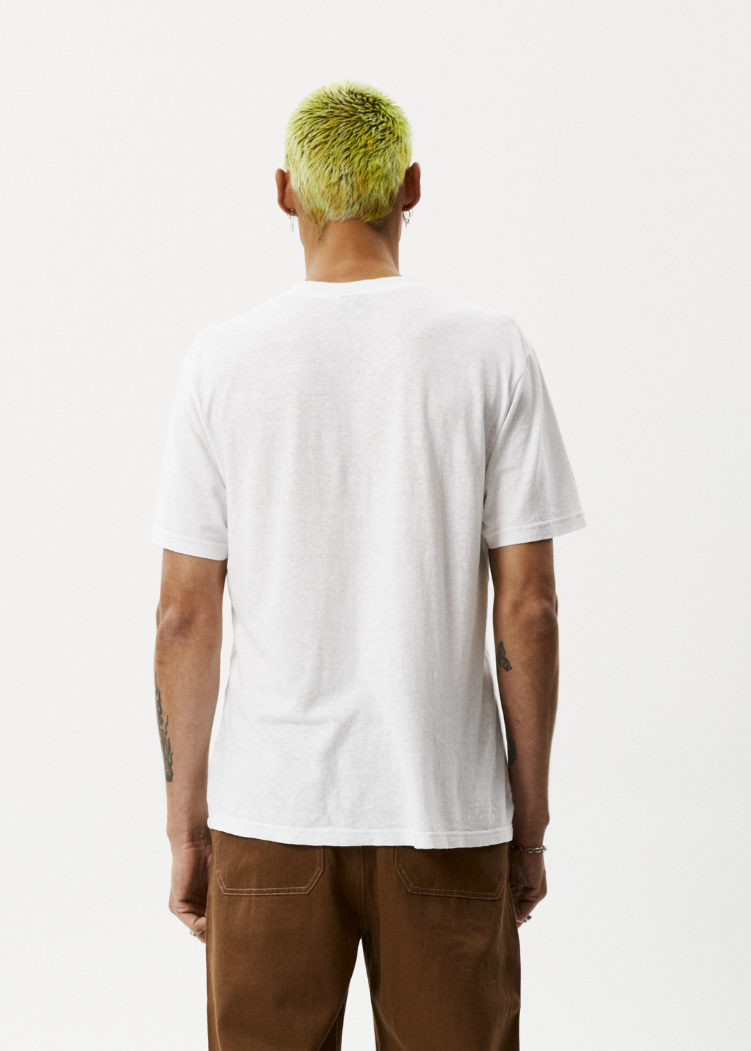 AFENDS Mens Classic - Hemp Retro T-Shirt - White - Sustainable Clothing - Streetwear