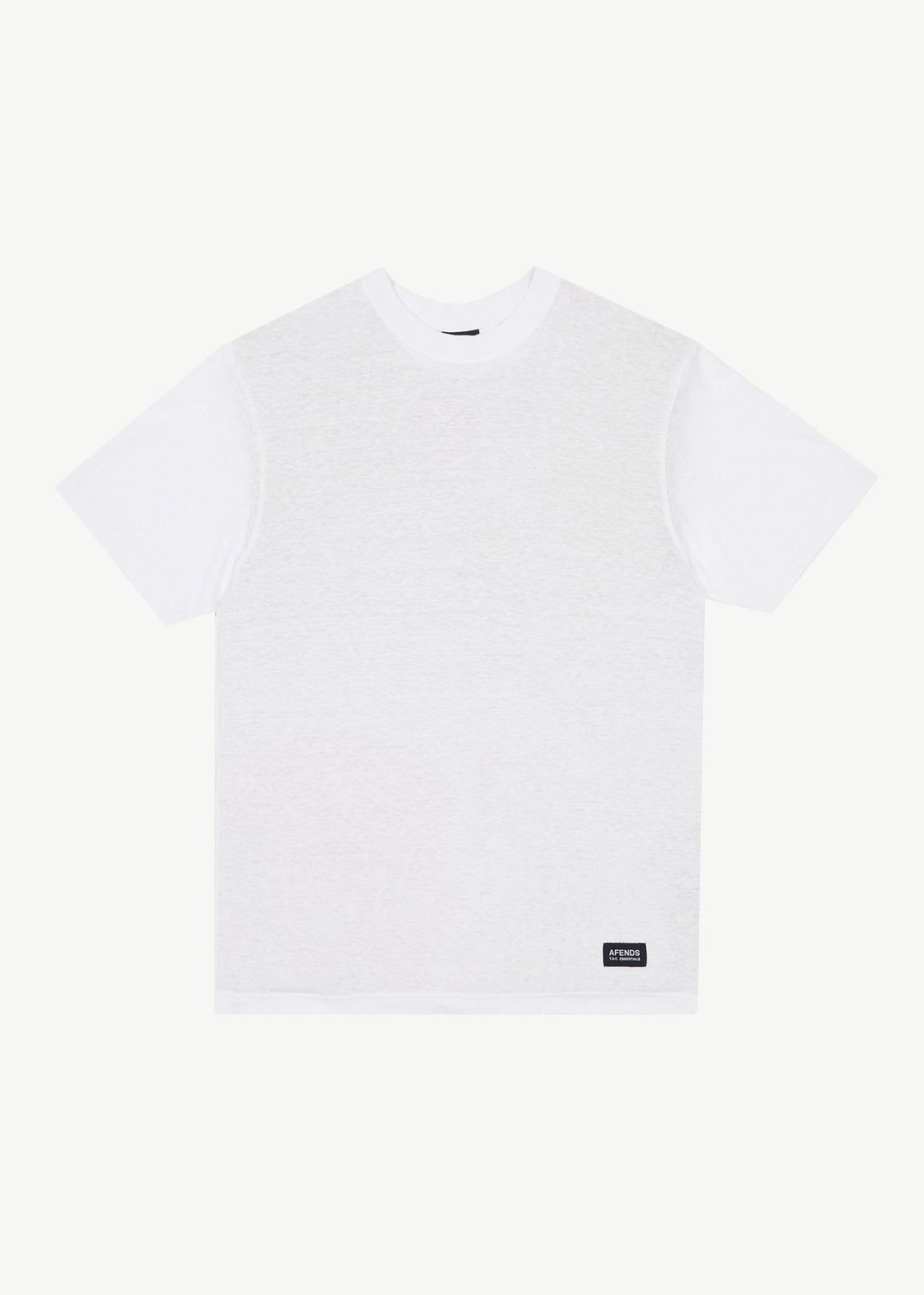 AFENDS Mens Classic - Hemp Retro T-Shirt - White - Sustainable Clothing - Streetwear