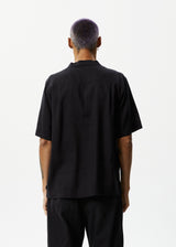 AFENDS Mens Daily - Hemp Cuban Short Sleeve Shirt - Black - Afends mens daily   hemp cuban short sleeve shirt   black