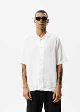 AFENDS Mens Daily - Hemp Cuban Short Sleeve Shirt - White - Afends mens daily   hemp cuban short sleeve shirt   white   sustainable clothing   streetwear