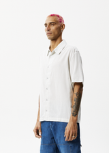 Afends Mens Locked Up - Recycled Striped Short Sleeve Shirt - Smoke - Afends mens locked up   recycled striped short sleeve shirt   smoke   sustainable clothing   streetwear
