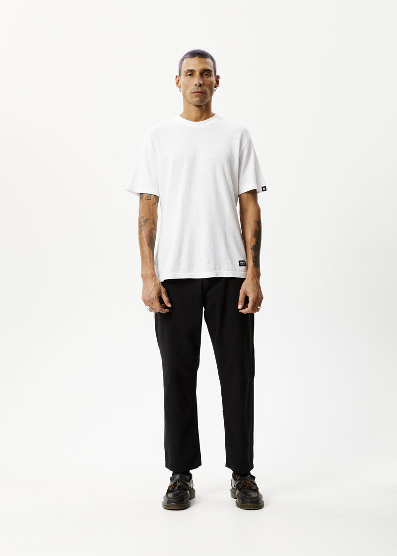 Afends Mens Ninety Twos - Recycled Relaxed Chino Pants - Black