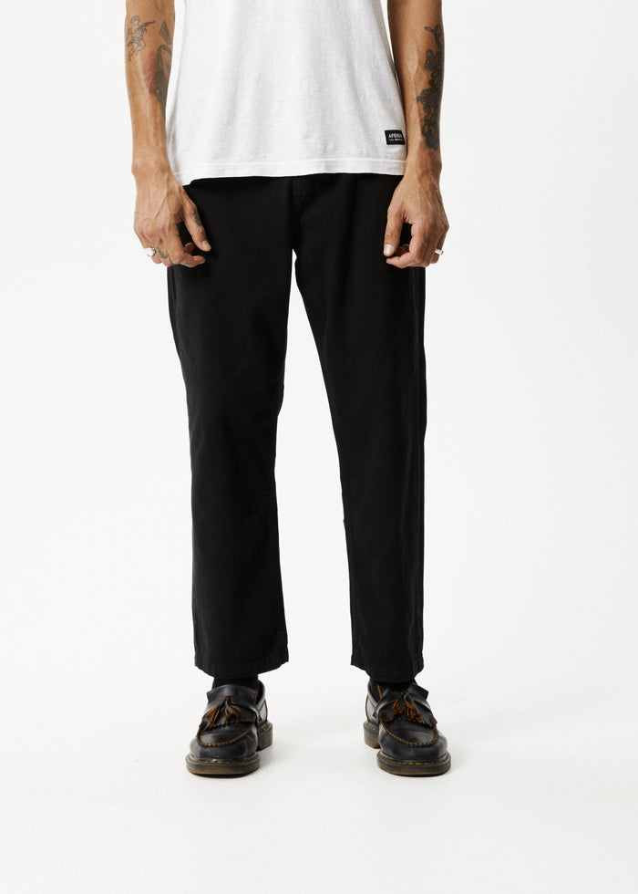 Afends Mens Ninety Twos - Recycled Relaxed Chino Pants - Black - Sustainable Clothing - Streetwear