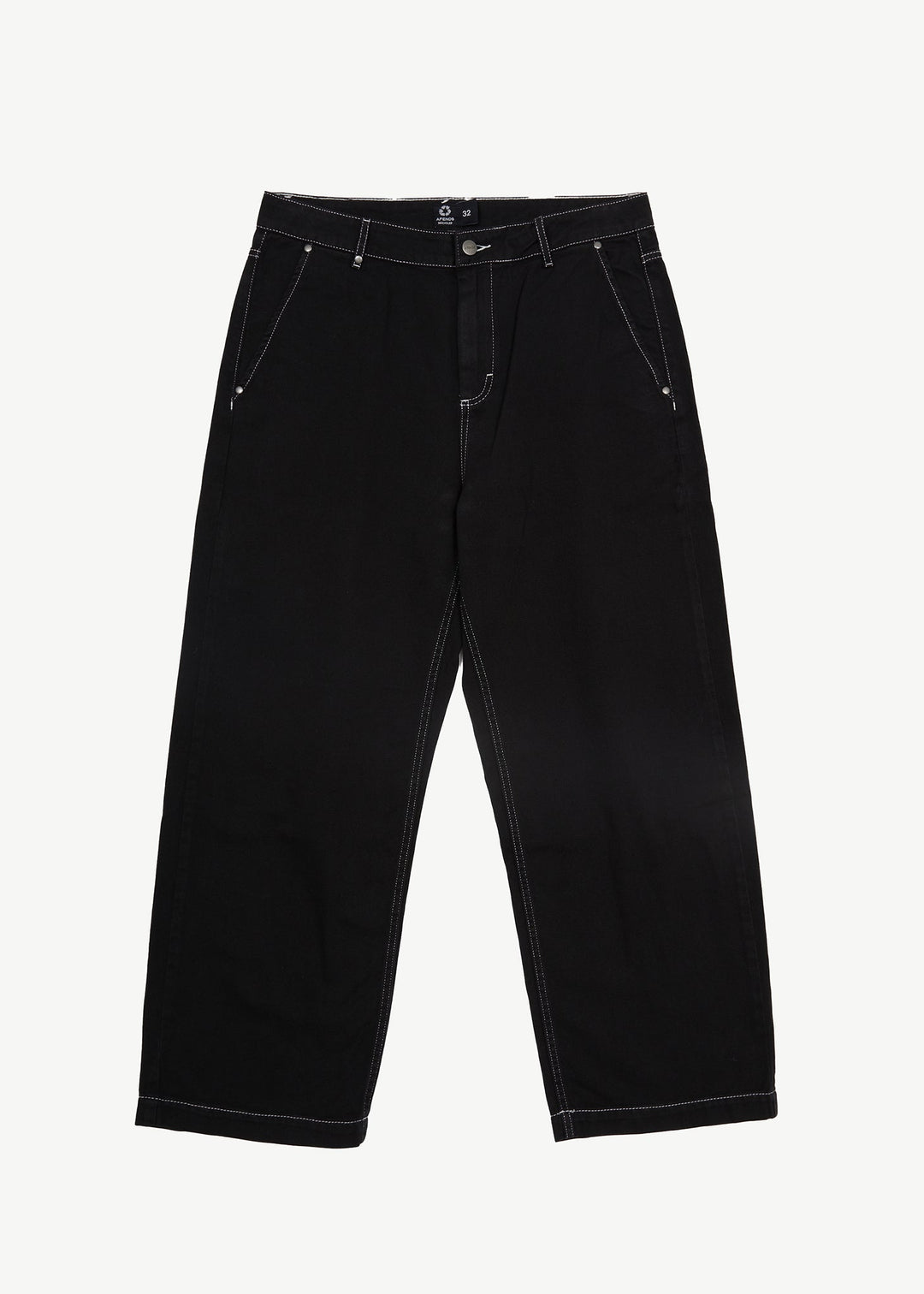 AFENDS Mens Pablo - Baggy Pants - Black - Sustainable Clothing - Streetwear