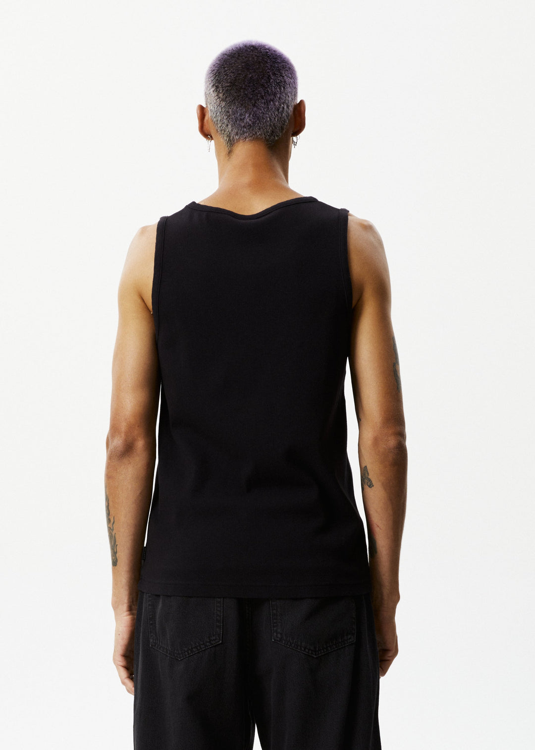 AFENDS Mens Paramount - Recycled Rib Singlet - Black - Sustainable Clothing - Streetwear