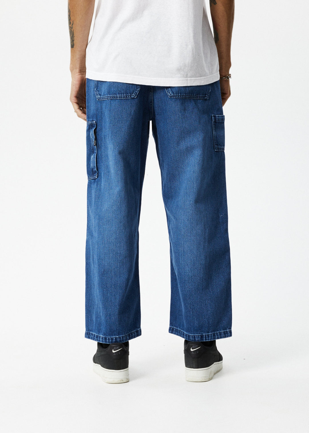 AFENDS Mens Richmond - Denim Baggy Carpenter Jeans - Authentic Blue - Sustainable Clothing - Streetwear