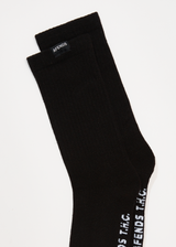 AFENDS Mens Everyday - Hemp Socks One Pack - Black - Afends mens everyday   hemp socks one pack   black   sustainable clothing   streetwear