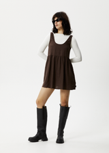 Afends Womens Jesse - Hemp Mini Dress - Coffee - Afends womens jesse   hemp mini dress   coffee   sustainable clothing   streetwear