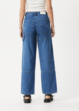 Afends Womens Moss - Hemp Denim Carpenter Jeans - Authentic Blue - Afends womens moss   hemp denim carpenter jeans   authentic blue   sustainable clothing   streetwear