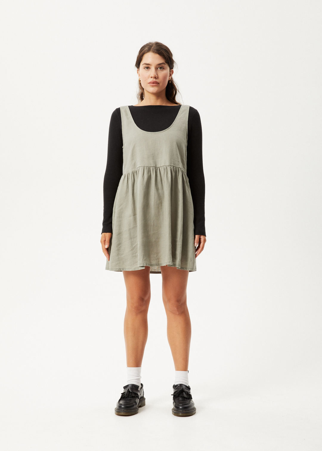 AFENDS Womens Jesse - Mini Dress - Olive - Sustainable Clothing - Streetwear