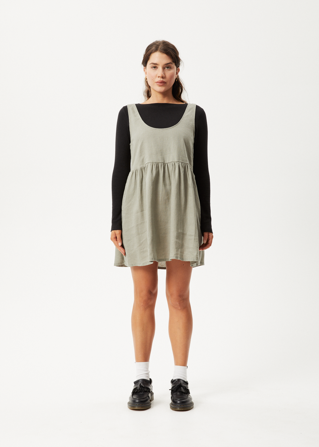 AFENDS Womens Jesse - Mini Dress - Olive - Sustainable Clothing - Streetwear