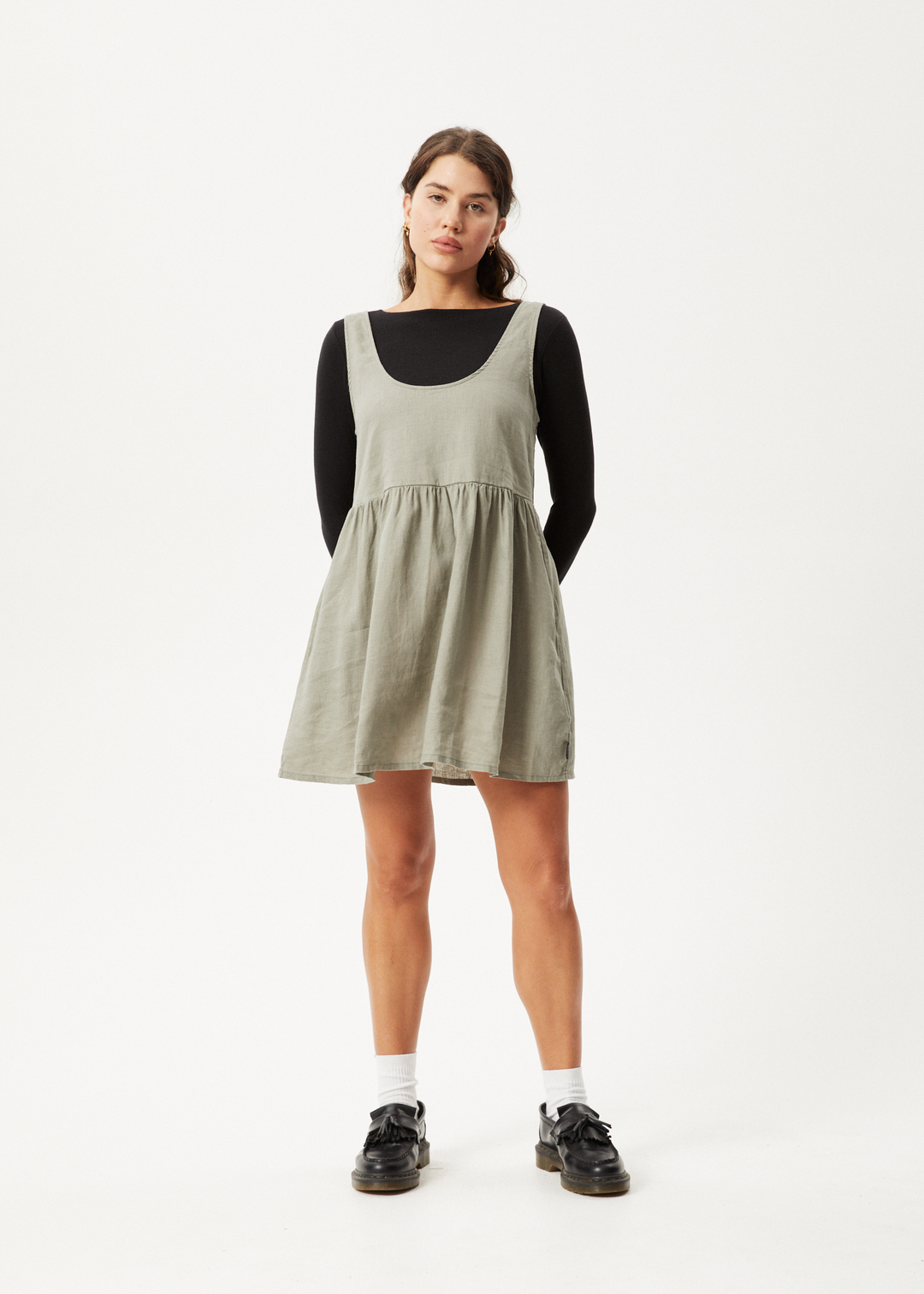 AFENDS Womens Jesse - Mini Dress - Olive - Sustainable Clothing - Streetwear