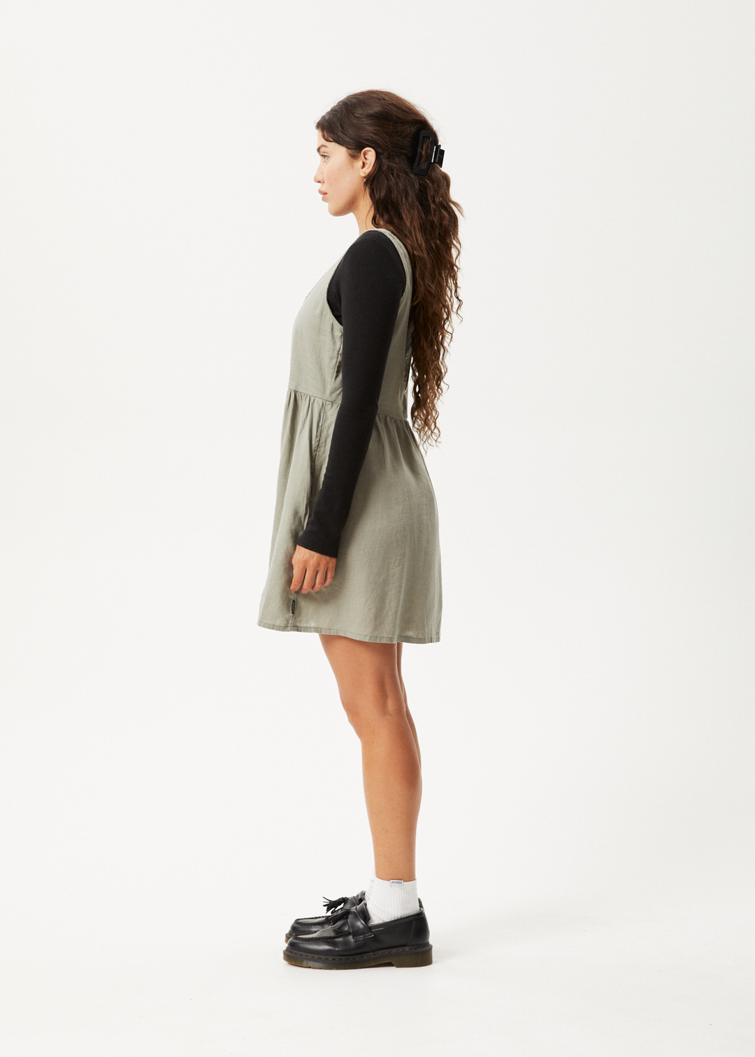 AFENDS Womens Jesse - Mini Dress - Olive - Sustainable Clothing - Streetwear