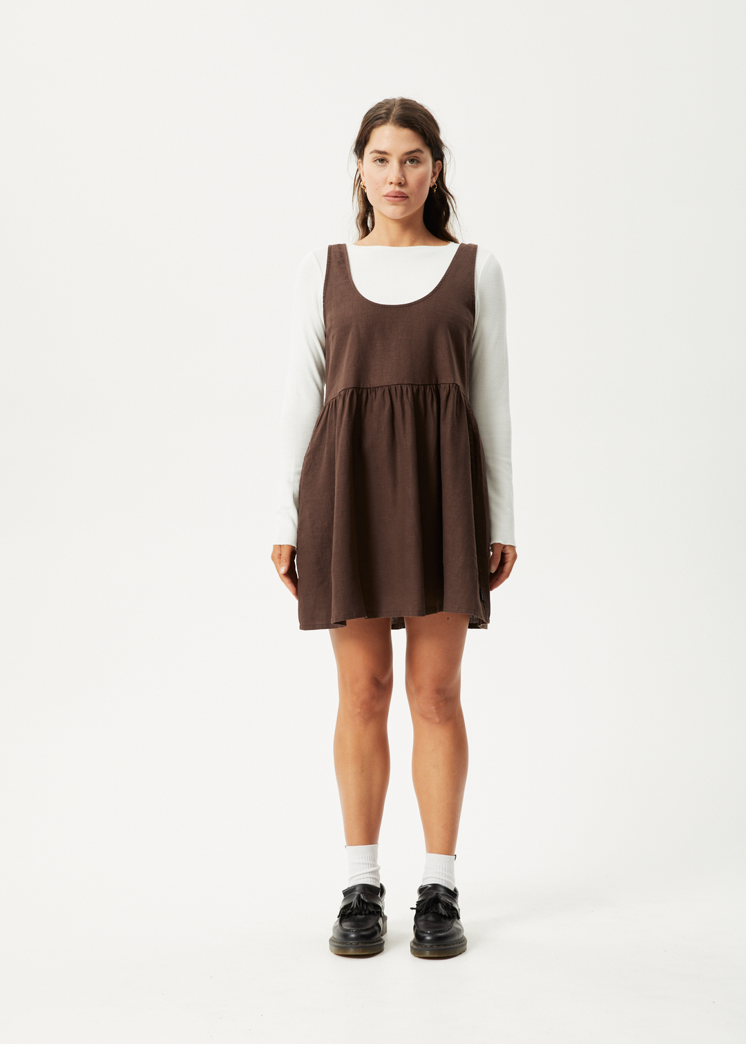 AFENDS Womens Jesse - Mini Dress - Coffee - Sustainable Clothing - Streetwear