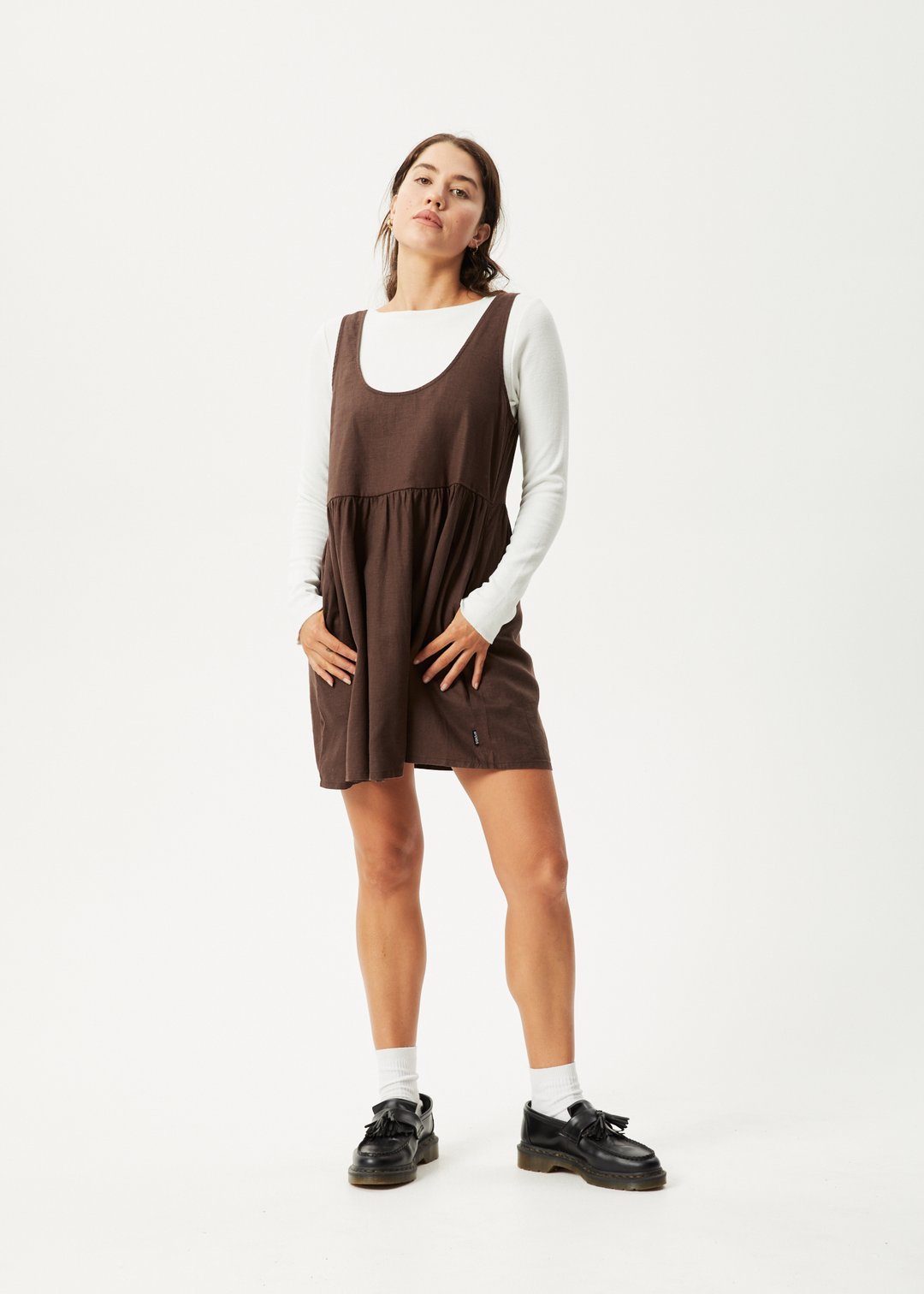 AFENDS Womens Jesse - Mini Dress - Coffee - Sustainable Clothing - Streetwear