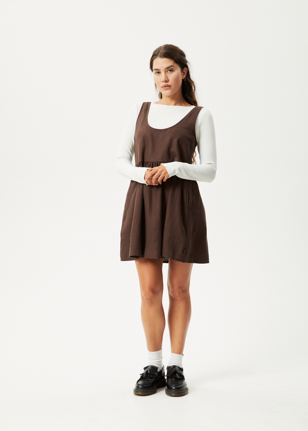 AFENDS Womens Jesse - Mini Dress - Coffee - Sustainable Clothing - Streetwear