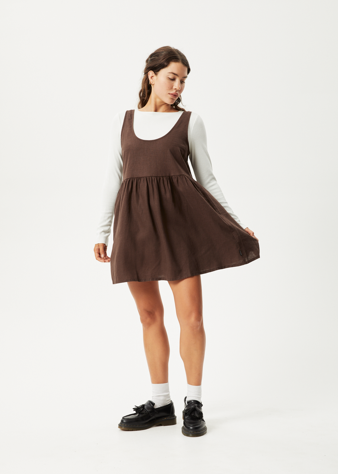 AFENDS Womens Jesse - Mini Dress - Coffee - Sustainable Clothing - Streetwear