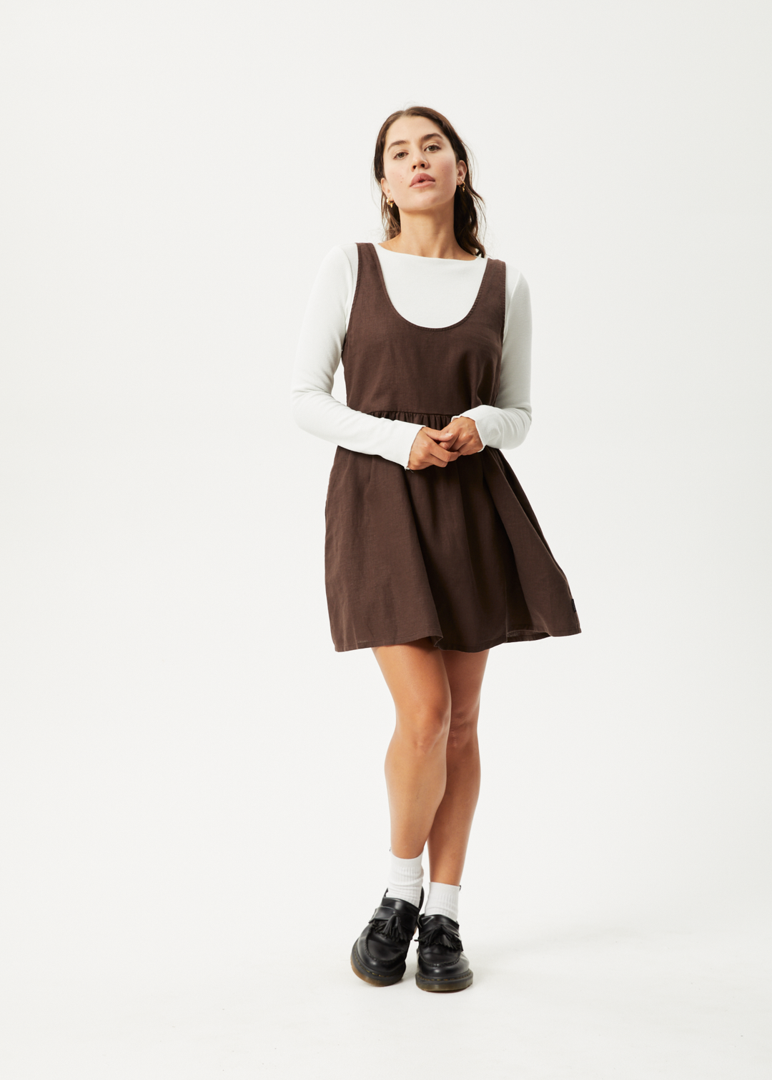 AFENDS Womens Jesse - Mini Dress - Coffee - Sustainable Clothing - Streetwear