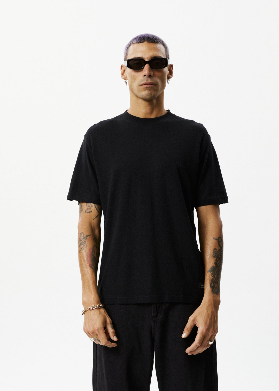 AFENDS Mens Classic - Hemp Retro T-Shirt - Black - Sustainable Clothing - Streetwear