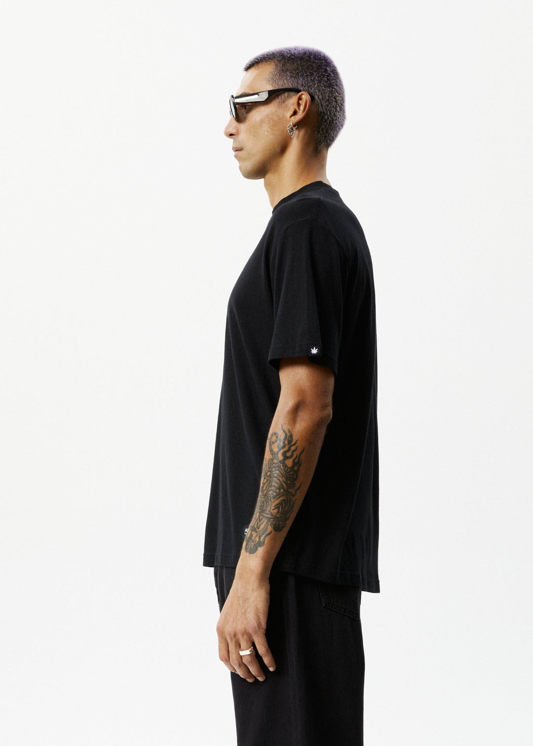 AFENDS Mens Classic - Hemp Retro T-Shirt - Black - Sustainable Clothing - Streetwear