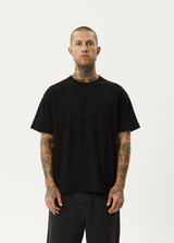 AFENDS Mens Genesis - Heavy Boxy Tee - Black - Afends mens genesis   heavy boxy tee   black   sustainable clothing   streetwear