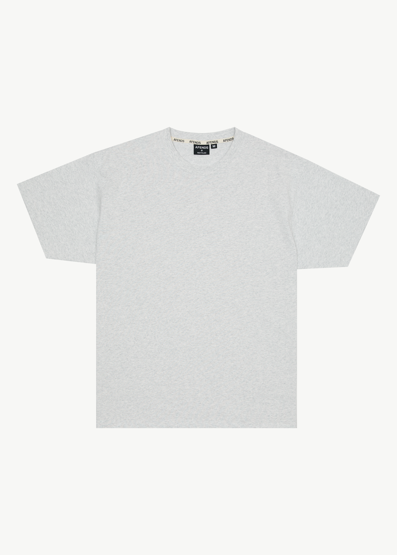 AFENDS Mens Genesis - Heavy Weight Boxy Fit Tee - Grey Marle