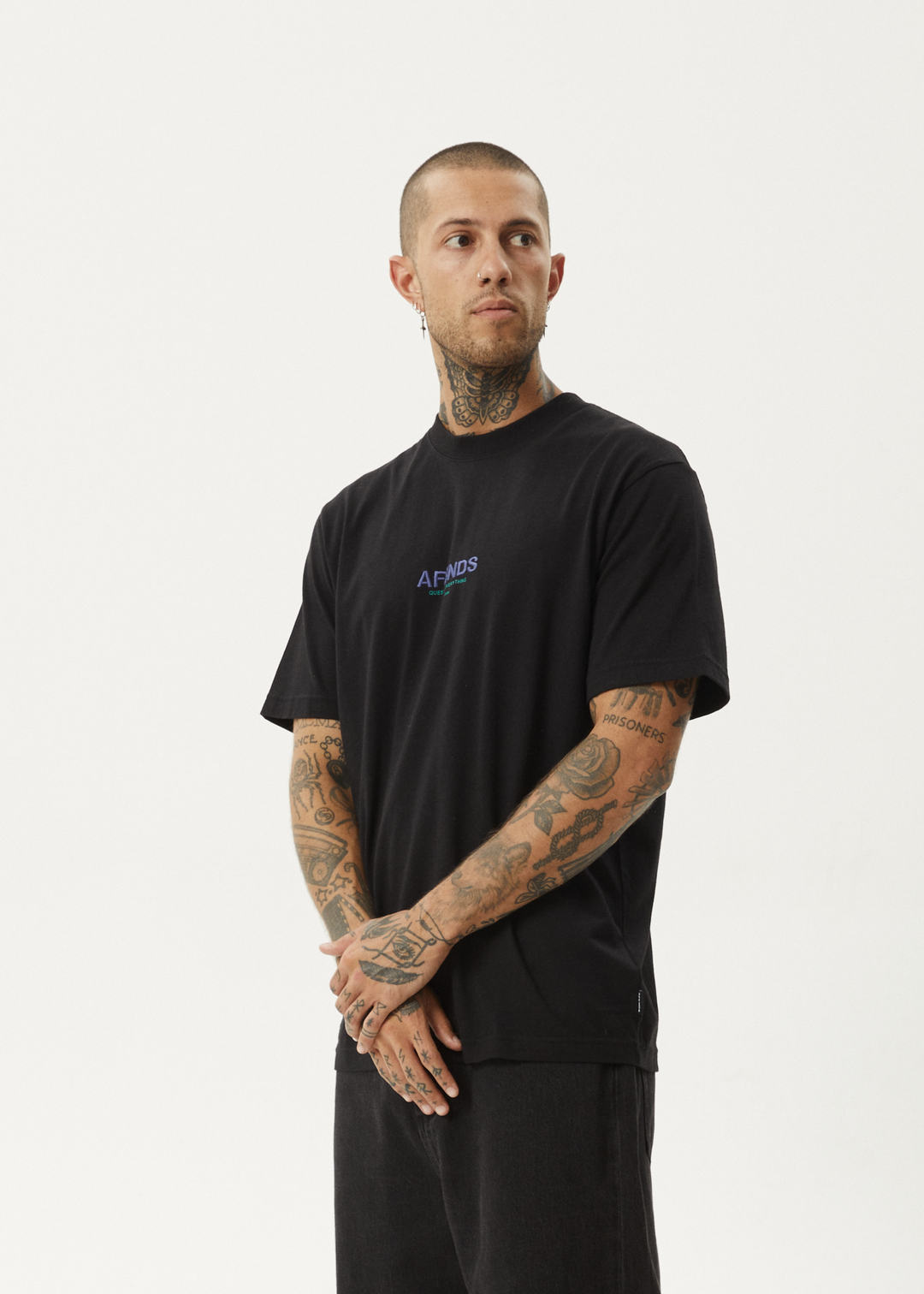 AFENDS Mens Vinyl - Retro Fit Tee - Black - Sustainable Clothing - Streetwear