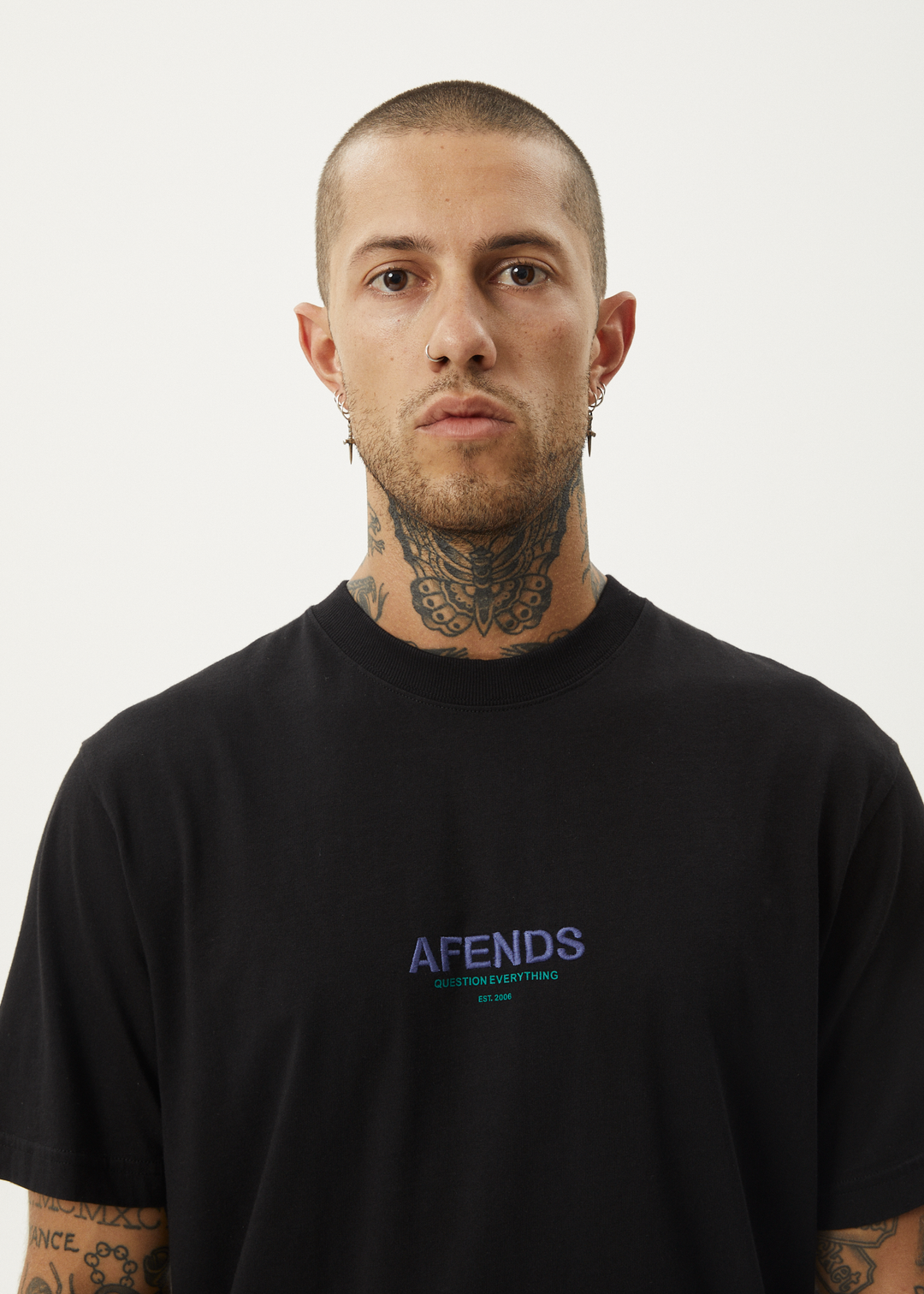 AFENDS Mens Vinyl - Retro Fit Tee - Black - Sustainable Clothing - Streetwear