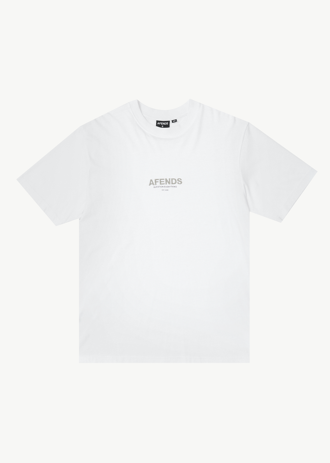 AFENDS Mens Vinyl - Retro Fit Tee - White - Sustainable Clothing - Streetwear