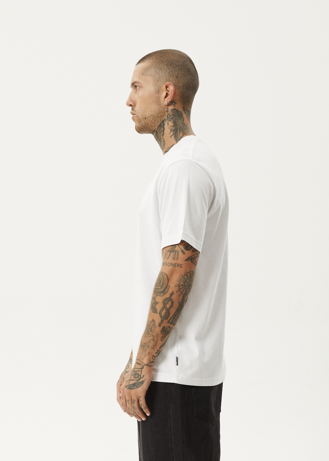 AFENDS Mens Vinyl - Retro Fit Tee - White - Sustainable Clothing - Streetwear